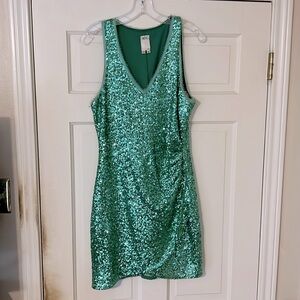 Ali Ro mini mint green sequined dress.